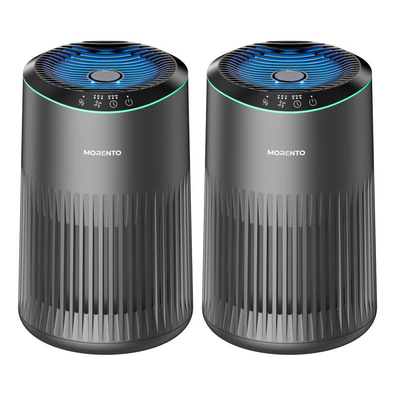 CHIVALZ 2-Pack Portable HEPA Air Purifiers for Home and Bedroom, Designed for Allergy Relief from Pets, Viruses, and Dust with 360° Air Intake System and Sleep Mode